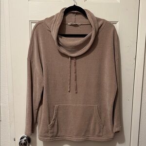 Elegant Women's Cowl Neck Sweater - Taupe